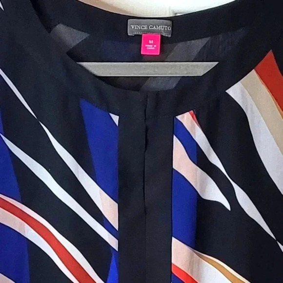 VINCE CAMUTO 3/4 Sleeve Sheer Pleated Elastic Hem Blouse - Picture 7 of 9